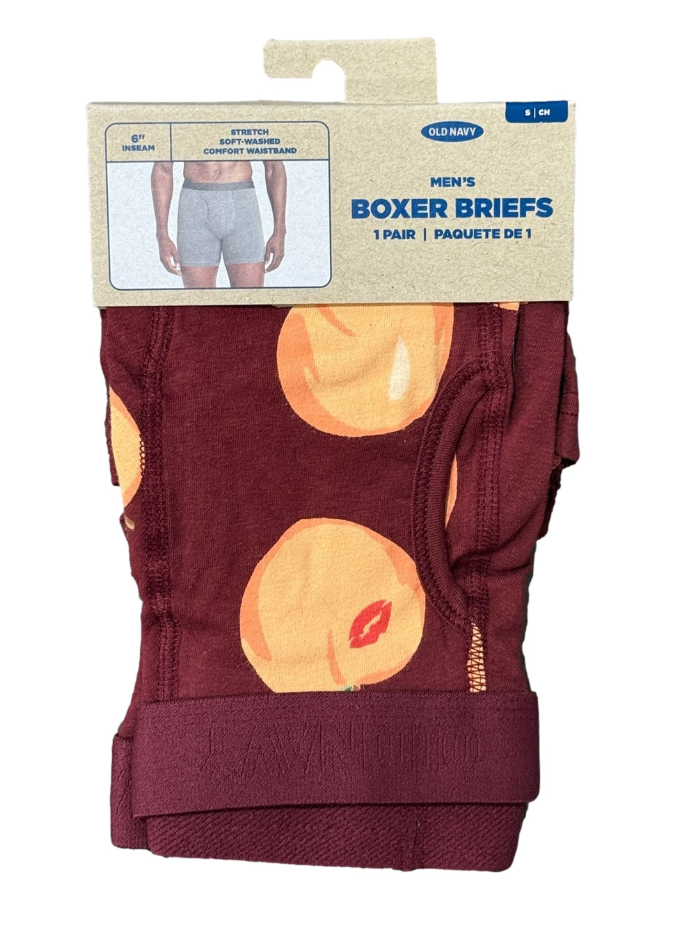 Mens Peaches Boxer Briefs - Size Small - Old Navy - NWT